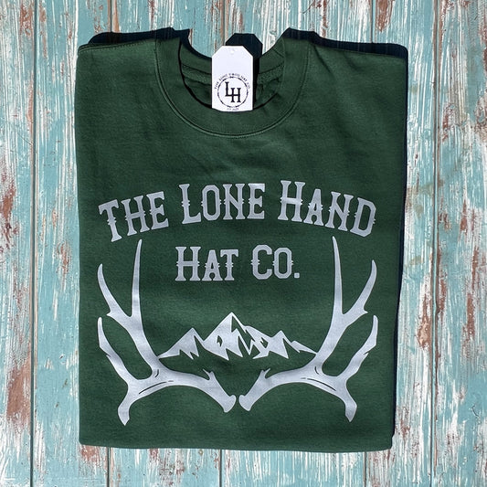 The Hunt Green Crew Neck | The Lone Hand Hat Co